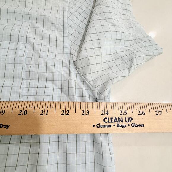 Cova Shirt Mens XL Blue Plaid Grid Short Sleeve Button Front Casual Checked - Picture 5 of 8